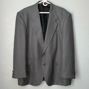 London Square Plus Gray Wool/Silk Blend Suit Jacket, Men’s Size R46